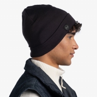 Buff Merino Heavyweight Beanie Solid Black