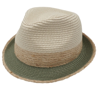 Capo Straw Hat Trilby Leaf Green