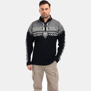 Dale 140th Anniversary Masc Sweater Black Smoke Offwhite
