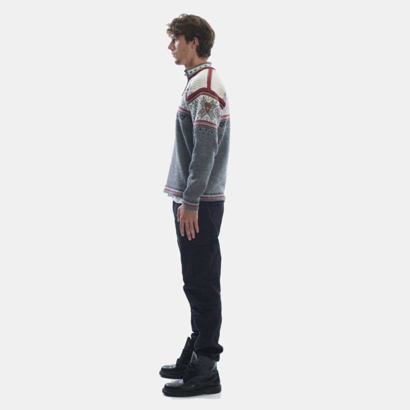 Dale Vail Masc Sweater Smoke Raspberry Offwhite