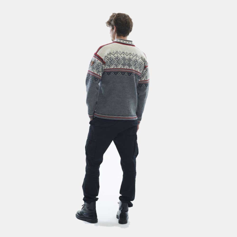 Dale Vail Masc Sweater Smoke Raspberry Offwhite