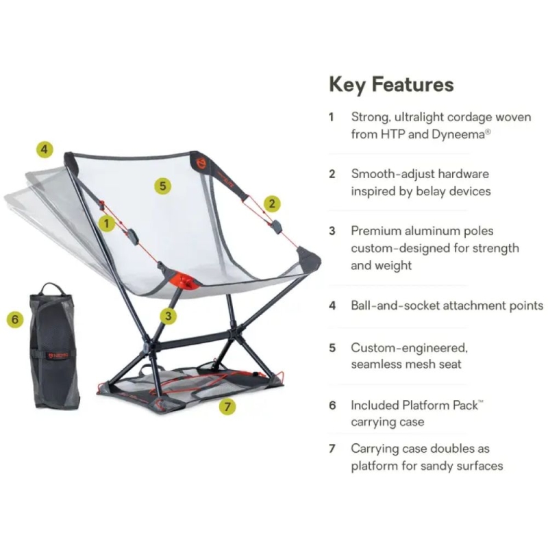 Nemo Moonlite Elite Reclining Camp Chair Goodnight Gray