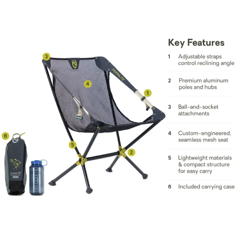 Nemo Moonlite Reclining Camp Chair Black Pearl