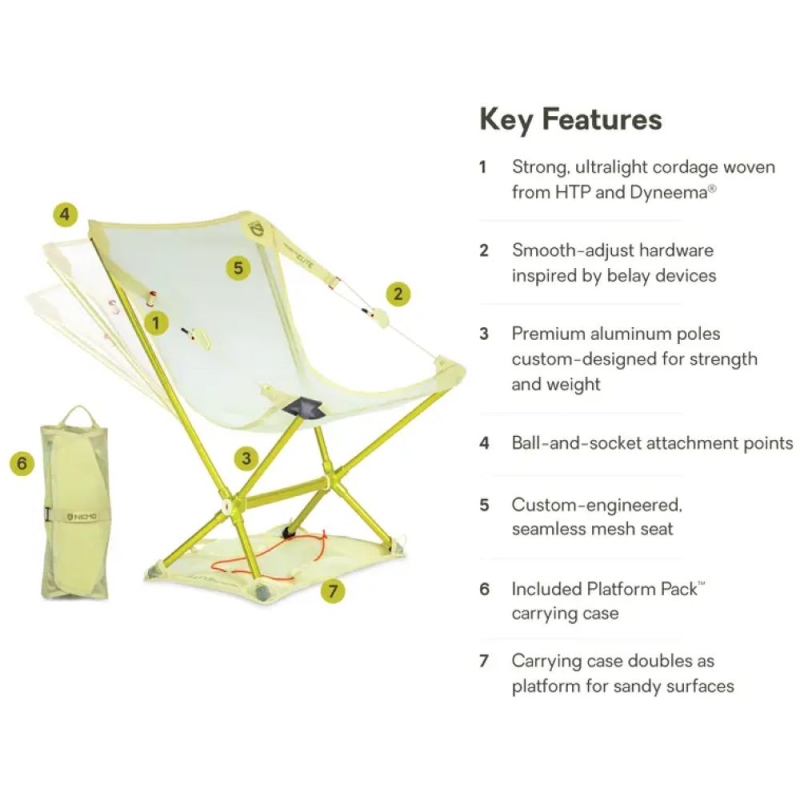 Nemo Moonlite Elite Reclining Camp Chair Citron
