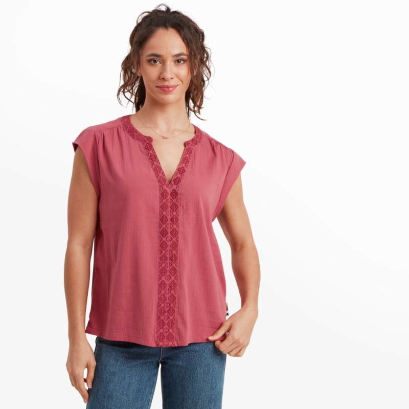 Sherpa Hara Cap Sleeve Top Women's Light Mineral Red