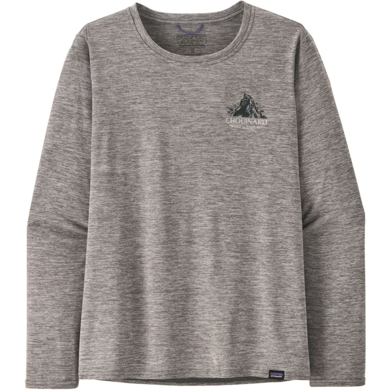 Patagonia L/S Cap Cool Daily Graphic Shirt - Lands Women's Chouinard Crest: Feather Grey
