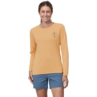 Patagonia L/S Cap Cool Daily Graphic Shirt - Lands Women's Clean Climb Bloom: Sandy Melon