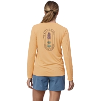 Patagonia L/S Cap Cool Daily Graphic Shirt - Lands Women's Clean Climb Bloom: Sandy Melon