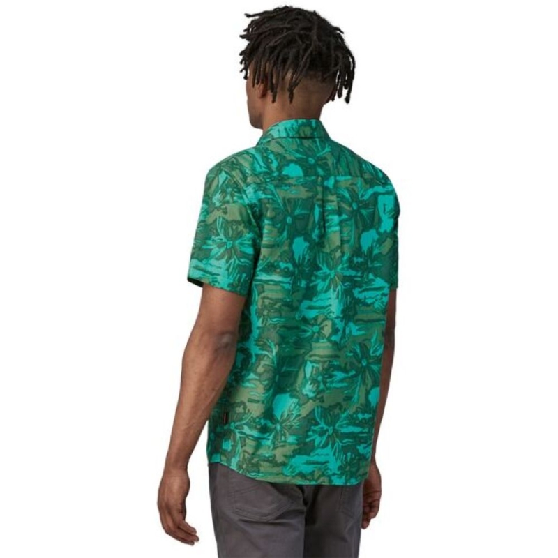 Patagonia Go To Shirt Cliffs and Waves: Conifer Gree