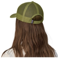Patagonia P-6 Logo LoPro Trucker Hat White w/Buckhorn Green