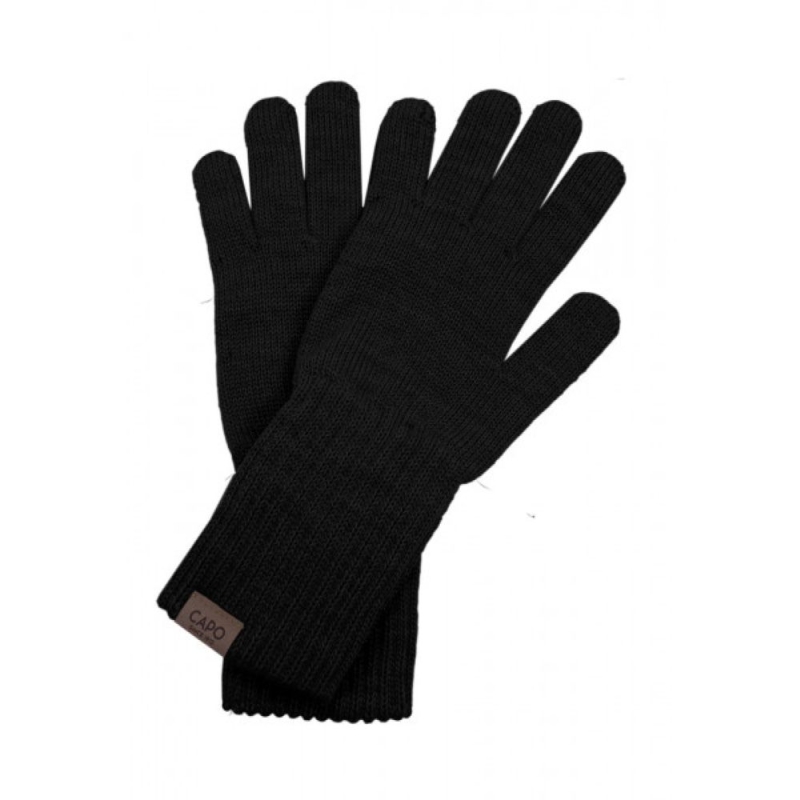 Capo Ladies knitted finger gloves black
