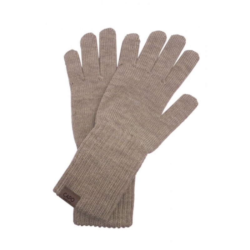 Capo Ladies knitted finger gloves beige