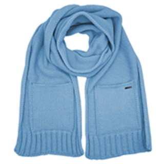 Capo Knitted scarf with pockets azure