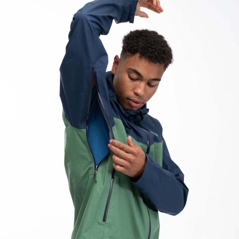 Bergans Skar Light 3L Shell Jacket Dark Jade Green/Navy Blue