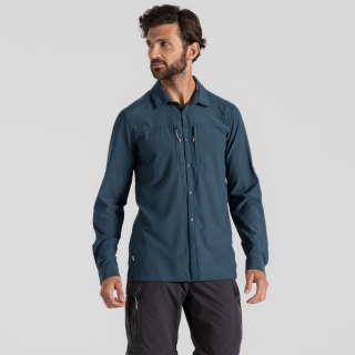 Craghoppers NosiLife Pro Long Sleeved Shirt V Blue Stone