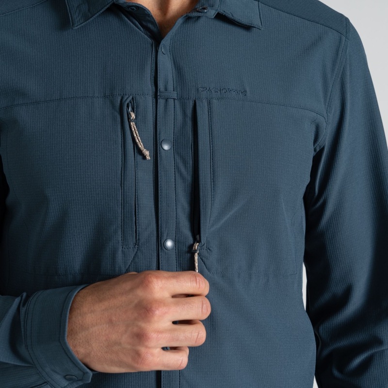Craghoppers NosiLife Pro Long Sleeved Shirt V Blue Stone