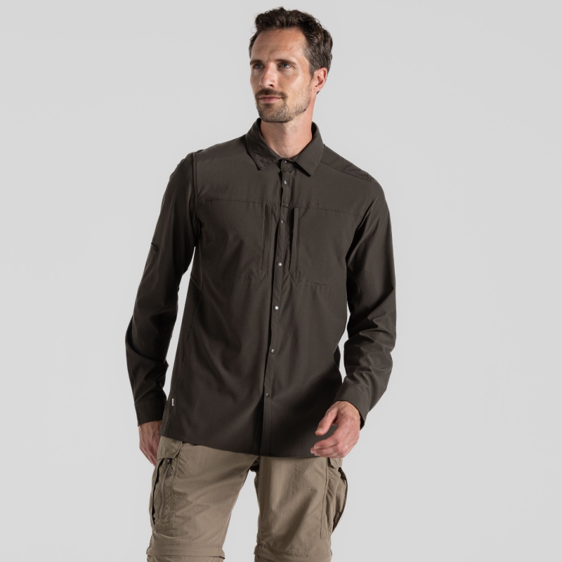 Craghoppers NosiLife Pro Long Sleeved Shirt V WoodlandGrn