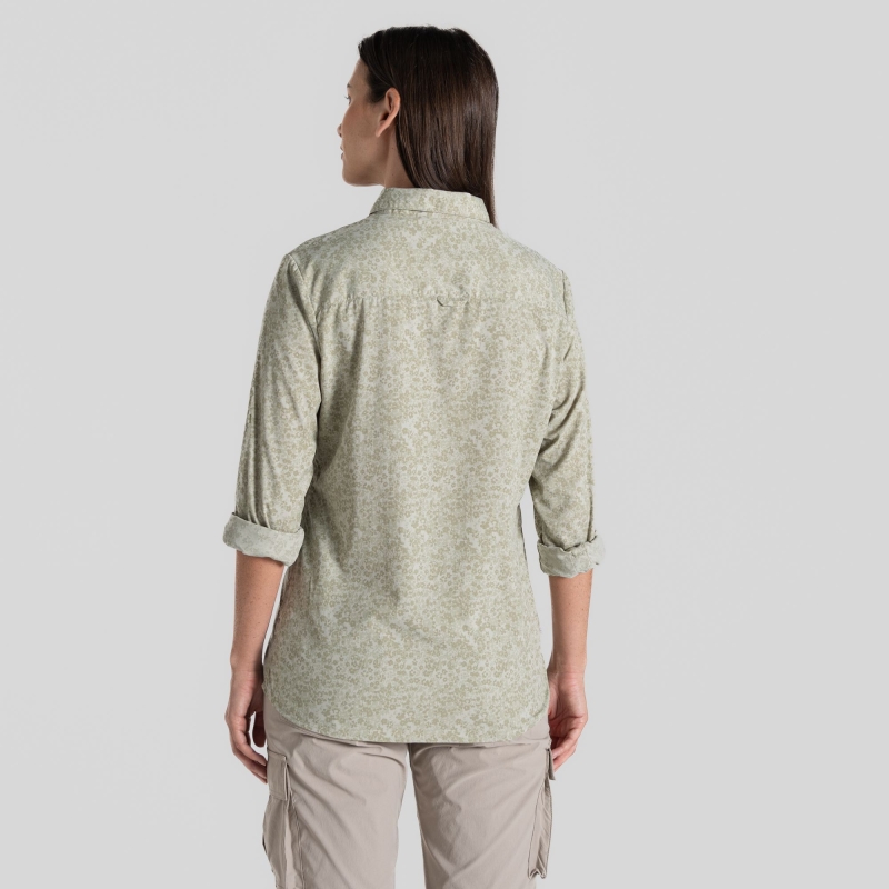 Craghoppers NosiLife Arona LS Shirt Women's Bud Green Print