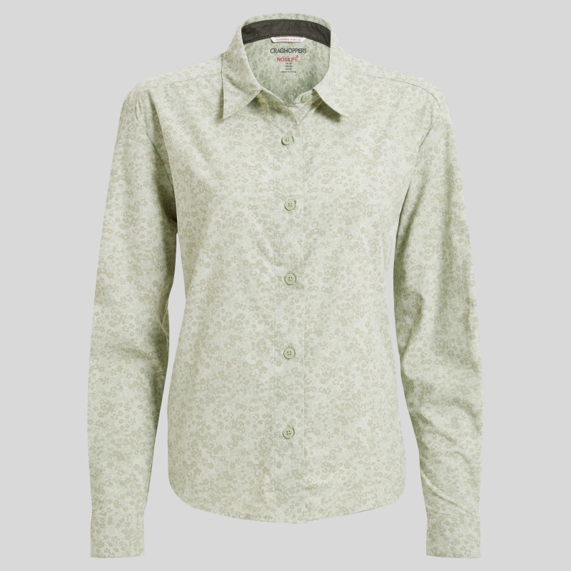 Craghoppers NosiLife Arona LS Shirt Women's Bud Green Print