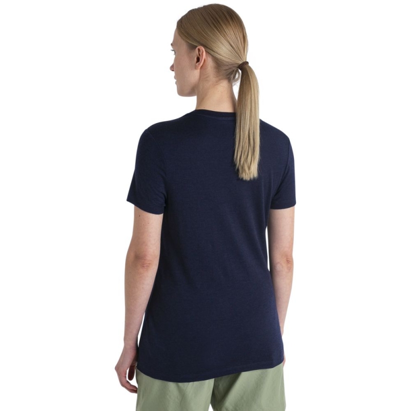 Icebreaker Merino 150 Tech Lite III SS Tee Hike Path Women's Midnight Navy