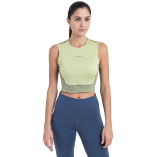Icebreaker Merino ZoneKnit Energy Wind Crop Bra-Tank Women's Lichen/Glazen/Cb