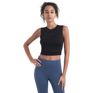 Icebreaker Merino ZoneKnit Energy Wind Crop Bra-Tank Women's Black