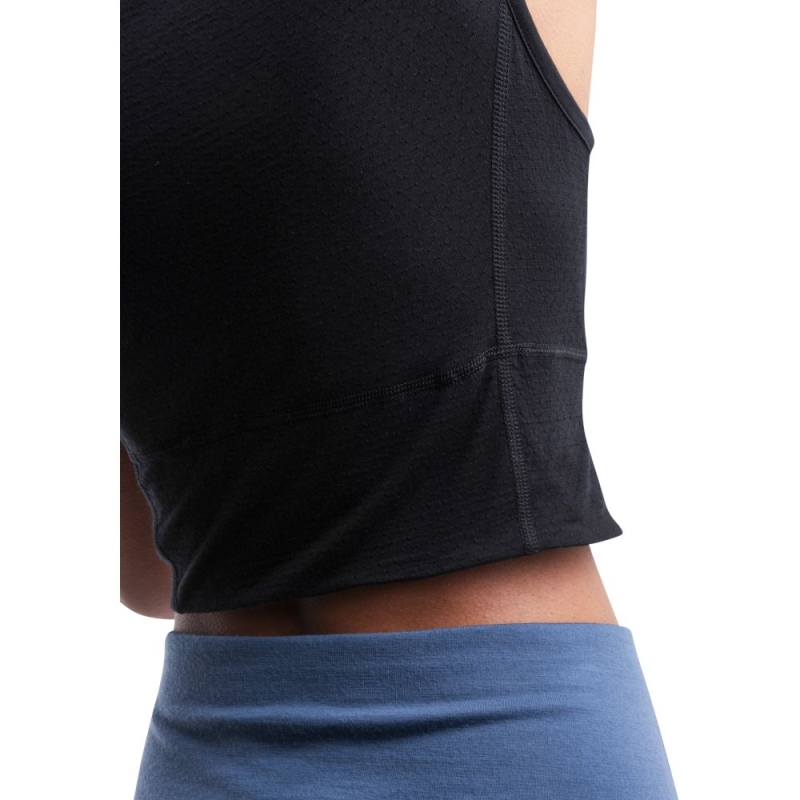 Icebreaker Merino ZoneKnit Energy Wind Crop Bra-Tank Women's Black