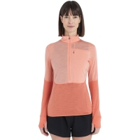 Icebreaker Merino 200 Realfleece Descender LS Half Zip Women' Glow/Tang/Cb
