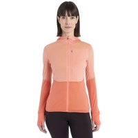 Icebreaker Merino 200 Realfleece Descender LS Zip Hood Women' Glow/Tang/Cb