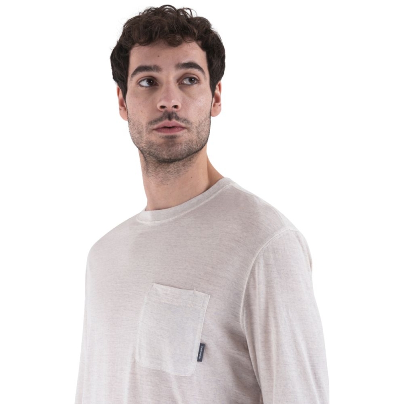 Icebreaker Merino Tech Lite III LS Relaxed Pocket Tee Ecru Hthr