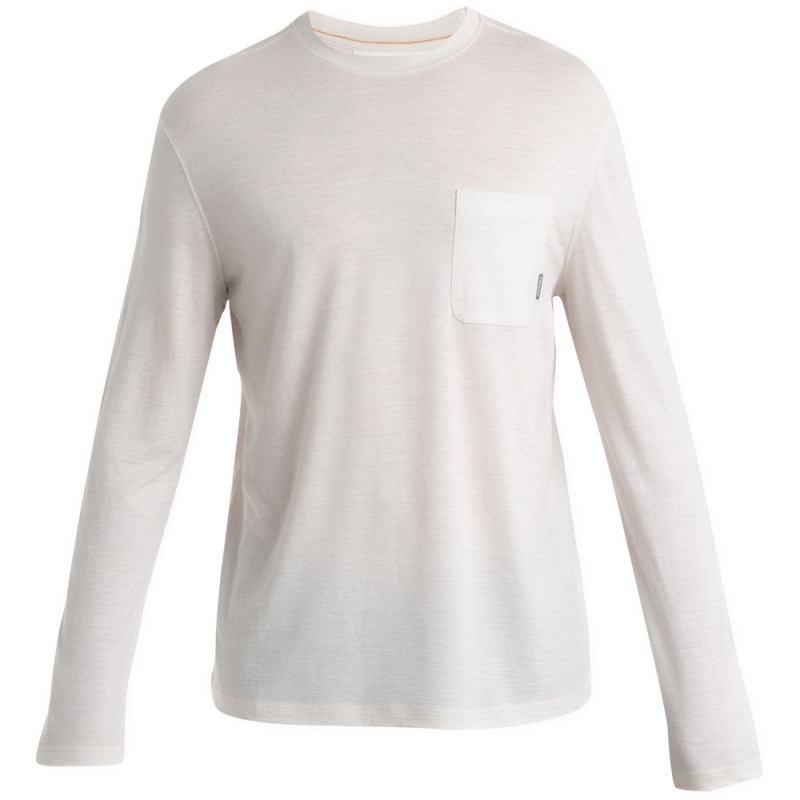 Icebreaker Merino Tech Lite III LS Relaxed Pocket Tee Ecru Hthr