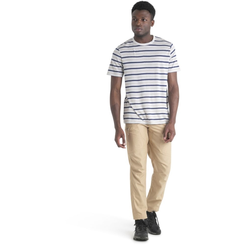 Icebreaker Wave SS Tee Stripe ECRUHTHR/RLNAVY/PRALINE/S