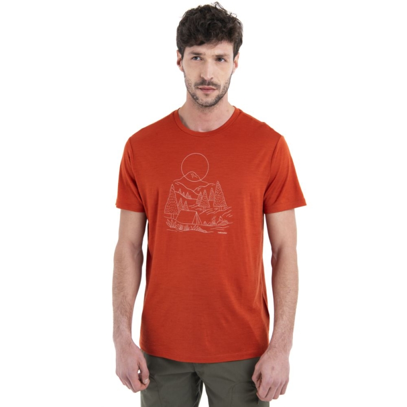 Icebreaker Merino 150 Tech Lite III SS Tee Sunset Ca  Molten