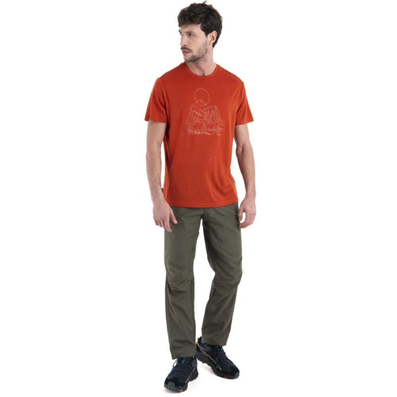 Icebreaker Merino 150 Tech Lite III SS Tee Sunset Ca  Molten
