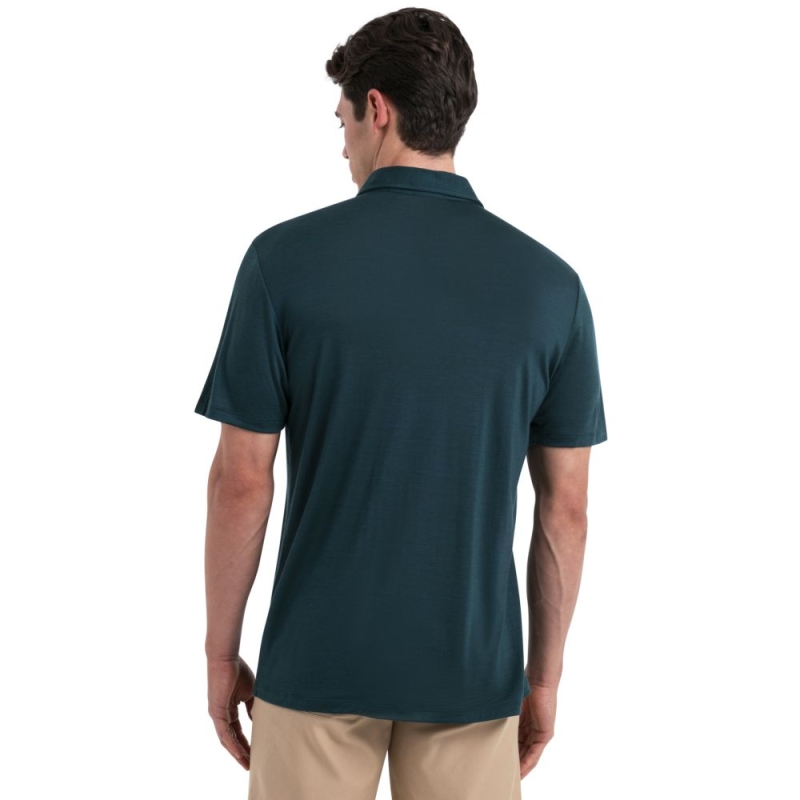 Icebreaker Drayden SS Polo Fathom Grn