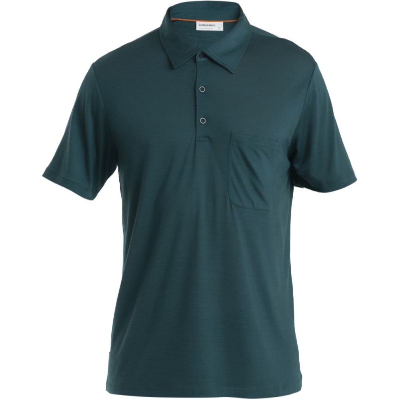 Icebreaker Drayden SS Polo Fathom Grn