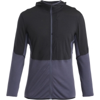 Icebreaker Merino 200 Realfleece Descender LS Zip Hood Black/Graphite/Cb
