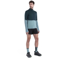Icebreaker Merino 200 Realfleece Descender LS Half Zip Fathom Grn/Cloud Ray/Cb