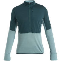 Icebreaker Merino 200 Realfleece Descender LS Half Zip Fathom Grn/Cloud Ray/Cb