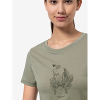 Super Natural Flowerhand Tee Women's Dried Sage/Black Ink/Copper