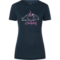 Super Natural I Love Climbing Tee Women's Blueberry/Orchid/Natural White