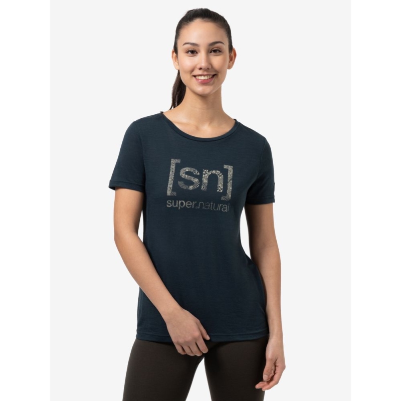 Super Natural Arabesque Tee Women's Blueberry/Semolina