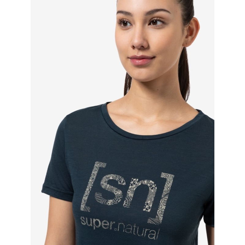 Super Natural Arabesque Tee Women's Blueberry/Semolina