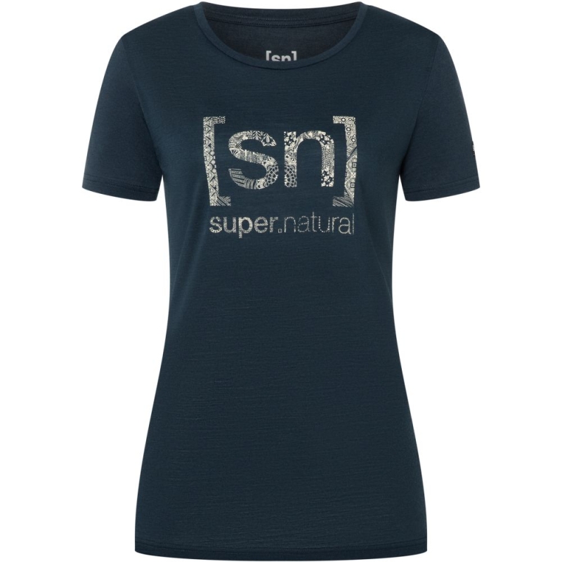 Super Natural Arabesque Tee Women's Blueberry/Semolina