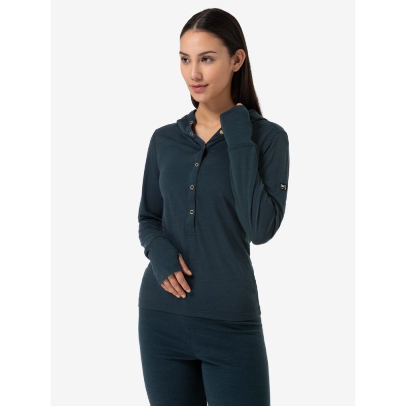 Super Natural Ninja Buttoned Women's Blueberry