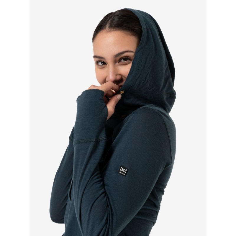 Super Natural Ninja Buttoned Women's Blueberry