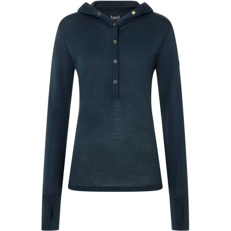 Super Natural Ninja Buttoned Women's Blueberry
