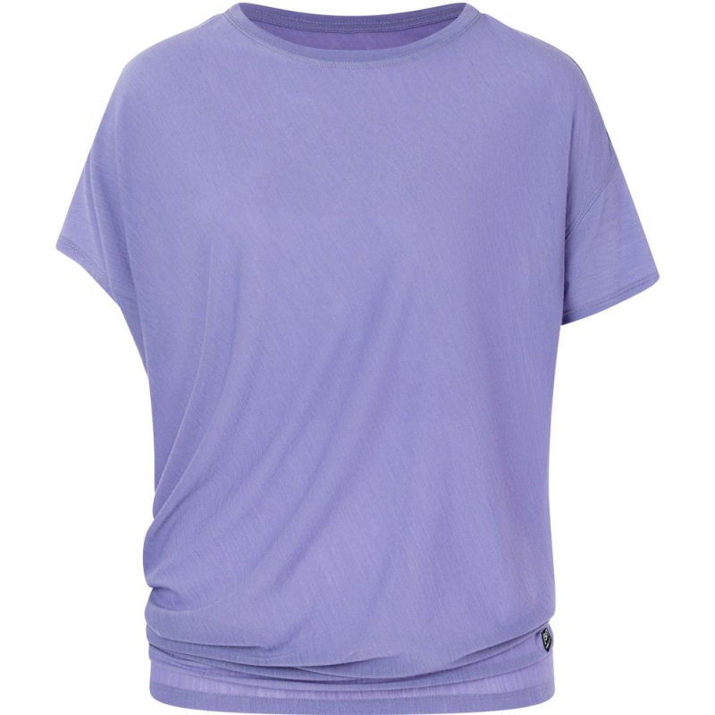 Super Natural Yoga Loose Tee Women's Blue Violet
