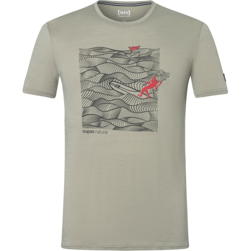 Super Natural Longbeard Surfer Tee Dried Sage/Black Ink/Smile
