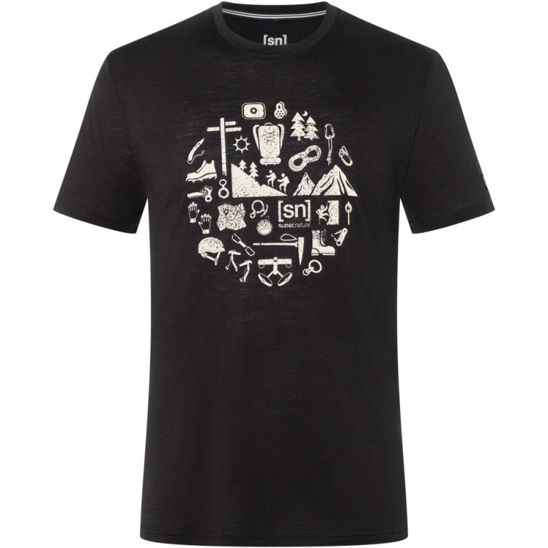 Super Natural Well Equipped Tee Jet Black/Semolina